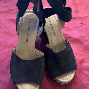 Lucky Brand Black Espadrille Sandals